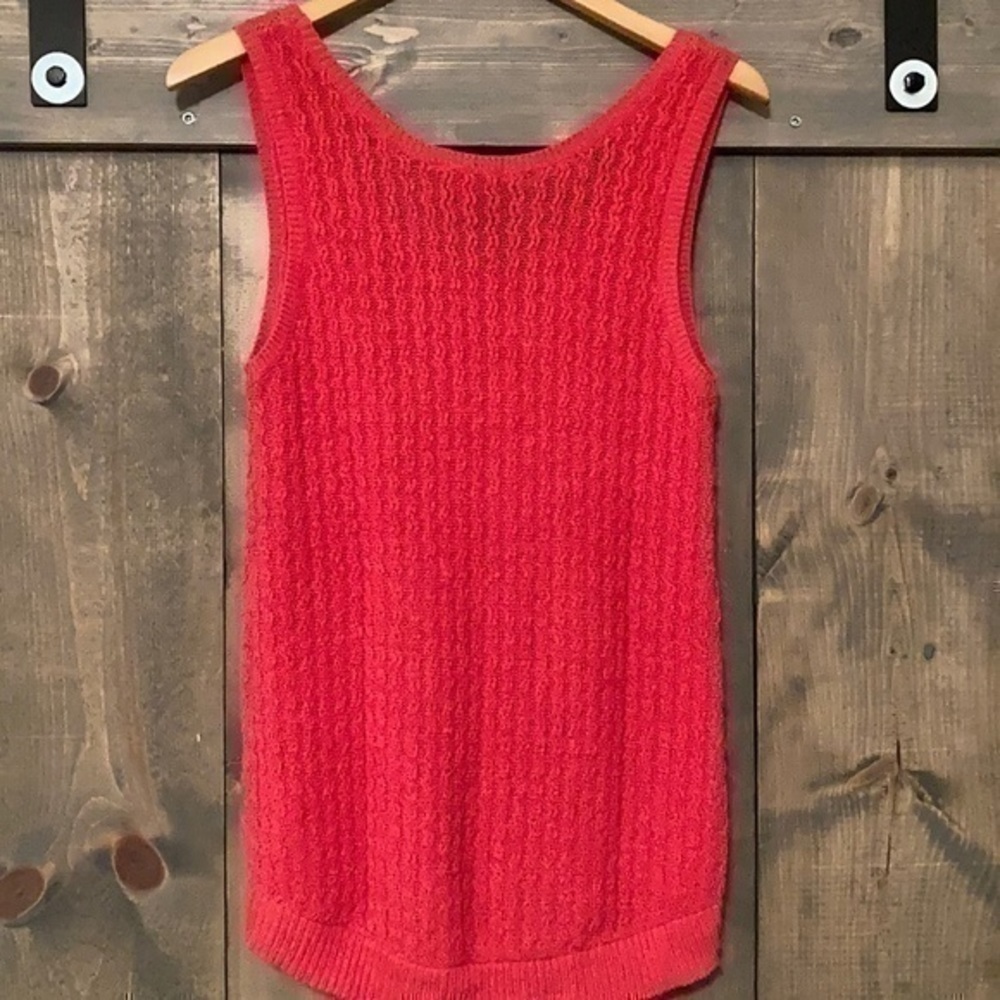Saint Tropez West coral pink  knit tank top small - Picture 4 of 7